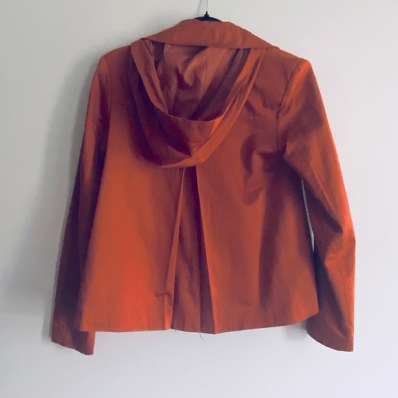 Forever 21 Women's Orange Fall Button Up Light Jacket Coat with Hood Size 4 - Picture 6 of 8